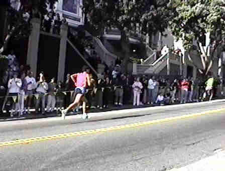 Bay to Breakers Race, two men on way to top of hill.