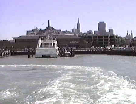 Boat leaving San Francisco