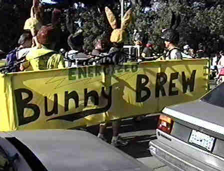 Bay to Breakers Race, men dressed like bunnys.