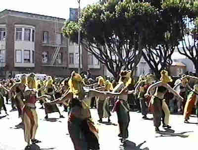 Colorful dancers.