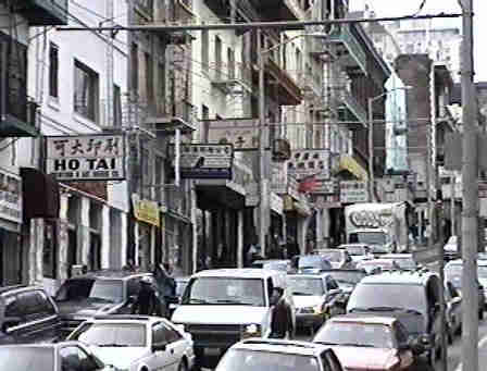 The narrow streets of Chinatown