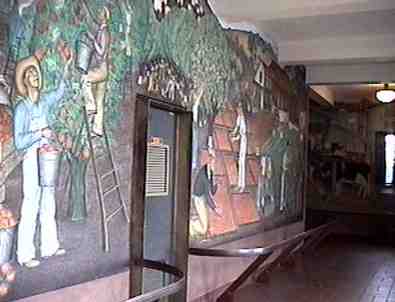 Inside Coit Tower.