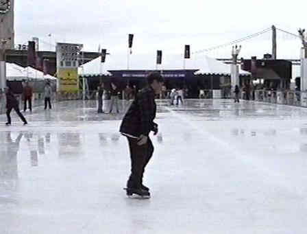 Looking across rink