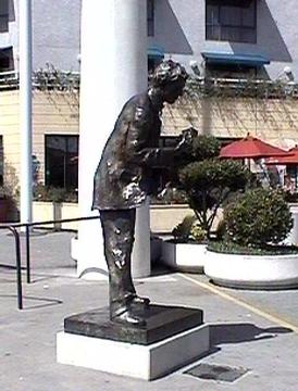 The Jack London memorial statue.