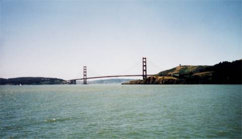 Golden Gate Bridge from ferry boat