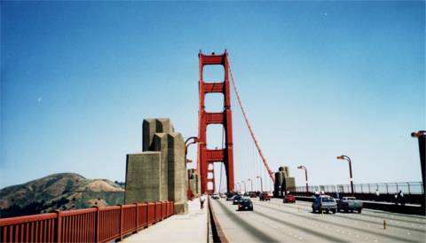 Going across Golden Gate Bridge