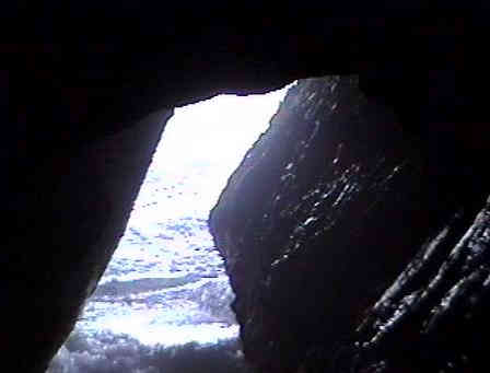 Inside Sutro cave.